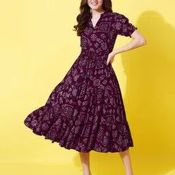 raiyani enterprise x ag Women Printed Fit & Flare Dress-picture-8