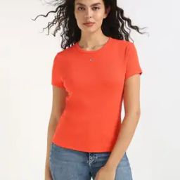 Women Essential Slim Fit Crew-Neck T-Shirt-image-47