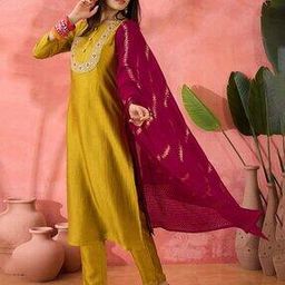 nyrika Women Embellished Straight Kurta Suit Set-picture-27