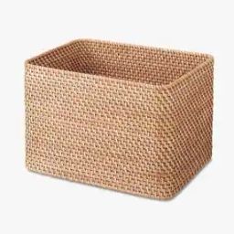 Stackable Rattan Medium Rectangular Basket-30
