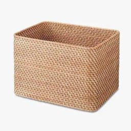muji Stackable Rattan Medium Rectangular Basket image 1