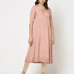 Zari Woven Flared Kurta-image-48