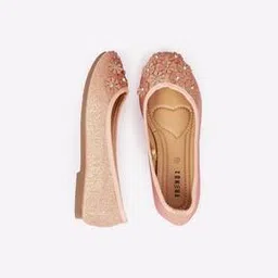 Shimmery Ballerinas with Floral Accents-image-92