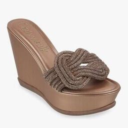 Women Embellished Open-Toe Wedges-image-4