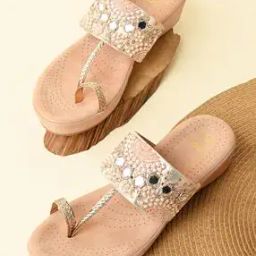 Women Embellished T-Strap Sandals-image-1