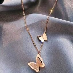 Women Rose Gold-Plated Crystal-Studded Pendant with Chain-2