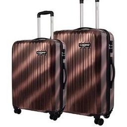 Set of 2 Men Striped Trolley Bags with Number Lock-33