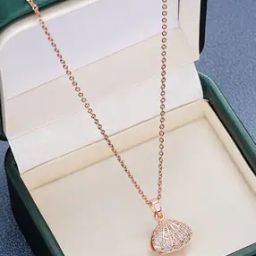Rose Gold-Plated Stone Studded Chain with Pendant-image-27