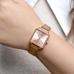 Stainless Steel Square Shaped Wrist Watch-image-3