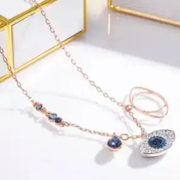 Rose Gold-Plated Stone-Studded Evil-Eye Chain with Pendant-image-51