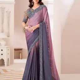 Women Embroidered Saree with Contrast Border-image-63