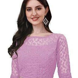 Women Embroidery Back Open Blouse-image-83