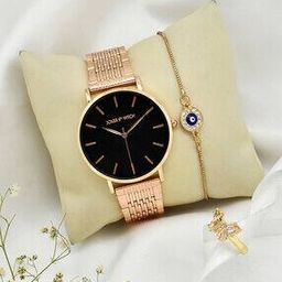 Women Analogue Watch with Bracelet & Ring - JWLT520-image-100
