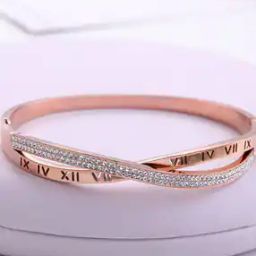 Rose Gold-Plated Stone-Studded Bracelet-image-53