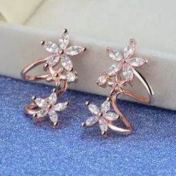 Rose Gold-Plated Diamond-Studded Ear Cuffs-27