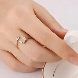 Stone-Studded Butterfly Adjustable Ring-image-52