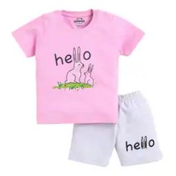 Girls Graphic Print T-Shirt & Short Sets-image-59