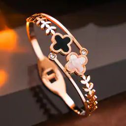 Rose Gold-Plated Stone-Studded Link Bracelet-27