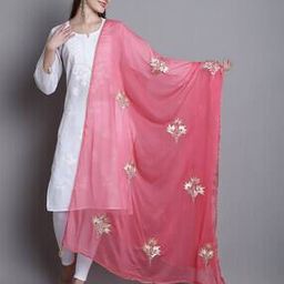 Embroidered Dupatta with Lace Border & Tassels-image-19
