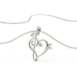 Women White Gold Heart Beat Lab Grown Diamond-Studded Pendant-image-51