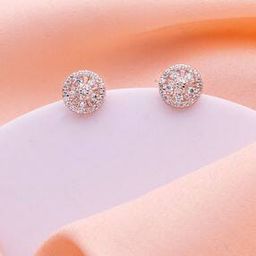 Women Sterling Silver Rose Gold-Plated Stud Earrings-image-41