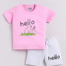 Typographic Print Short & T-Shirt Set-picture-23