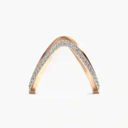 Women Rose Gold Lab Grown Diamond Chevron Ring-image-37