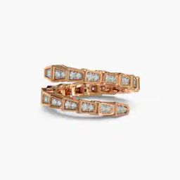 Women Rose Gold Lab Grown Diamond-Studded Prism Luxe Band Ring-image-31
