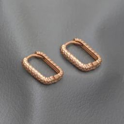 Women Rose Gold PlatedSquare Hoop Earring-picture-4