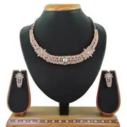 Women Stone-Studded Necklace & Earrings Set-45