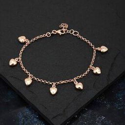 18 KT Rose Gold Plated Charm Bracelet S - B1486B-B-45