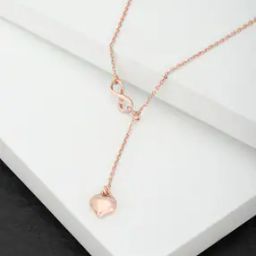 18 KT Rose Gold Plated Dangling Heart Pendant with Chain - B523810N-image-2