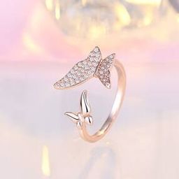 Women Rose-Gold Plated American Diamond-Studded Ring-image-22