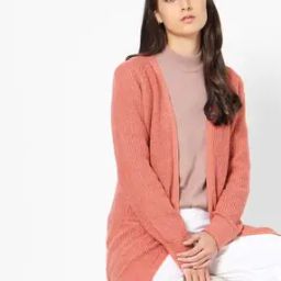 Ribbed Open-Front Cardigan with Slip Pocket-image-23