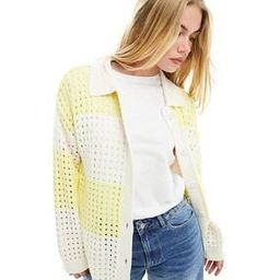 Women Pointelle-Knit Cardigan with Collar-image-43