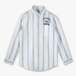 Boys Striped Slim Fit Cotton Shirt with Patch Pocket-image-76