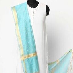 Geometric-Woven Dupatta with Tasseled Hems-image-13