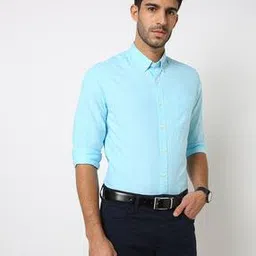 Men Core Oxford Slim Fit Shirt with Patch Pocket-image-100
