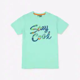 Boys Typographic Print Regular Fit Crew-Neck T-Shirt-image-33