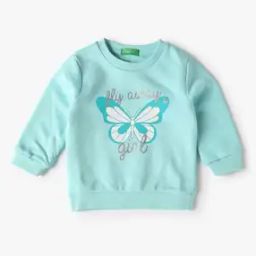 Girls Typographic Print Round-Neck Sweatshirt-image-82