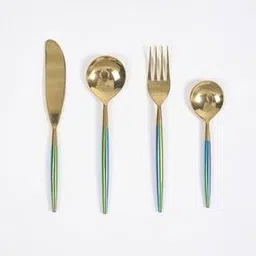Set of 4 Enamelled Stainless Steel Cutlery Set-36