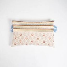 Embroidered Motifs Pillow Cover with Tassels 20" x 13.9"-image-7