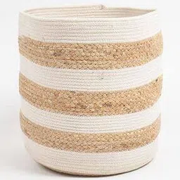 Hand-Braided Monochrome Storage Basket-44