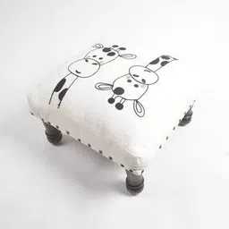 Giraffe Embroidered & Upholstered Stool-45