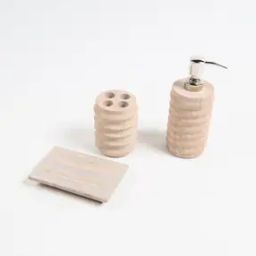 Sandstone Ribbed Bath Accessories Set-image-2