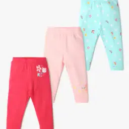 Girls Pack of 3 Printed Leggings-picture-29