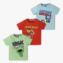 Boys Pack of 3 Marvel Print T-Shirts-image-69