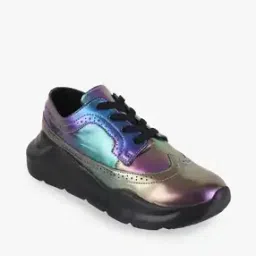 Women Perforated Lace-Up Casual Shoes-image-3
