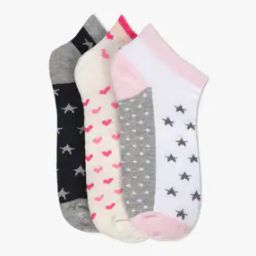 Set of 3 Printed Low Ankle Socks-10