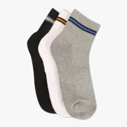 Pack of 3 Ribbed Ankle-Length Socks-10